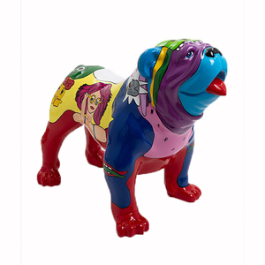 Moderne Outdoor-Dekoration Hand crafts Große Fiberglas Harz Bull <span class=keywords><strong>Dog</strong></span> Statuen Skulptur zum Verkauf - Product Image 2