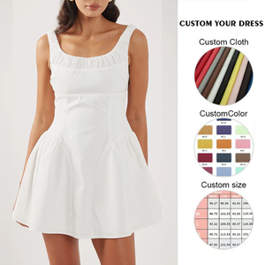 Mini vestido blanco con corsé de fábrica de ropa de mujer personalizada Maxi vestidos casuales - Product Image 3