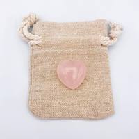 Pierre de cristal Rose Quartz, naturel, en forme de cœur, cristal Rose, palmier en cristal