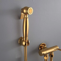 Kit de pulvérisation de bidet mural moderne en cuivre massif pour salle de bain, avec douchette à main et pulvérisateur de couches, facile à nettoyer