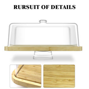 Support de présentation de gâteau en plastique transparent écologique avec couvercle en forme de dôme, support à gâteau, dessert, cuisine à domicile, ensemble emballé - Product Image 4