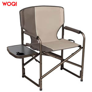 Chaise de camping pliante d'extérieur Woqi avec table latérale, structure en aluminium, tissu Oxford, chaise de directeur de jardin - Product Image 1