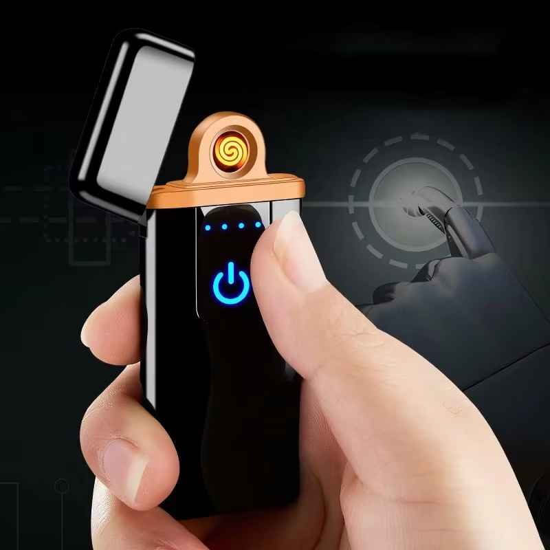 Настраиваемая электрическая зажигалка DEBANG с USB беспламенная ветрозащитная катушка для сигарет для деловых подарков