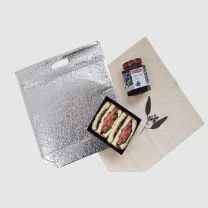 Bán Buôn Giá Zip Khóa Nắp Kéo Sliver Nhôm Cách Điện Tote Túi Lạnh Bánh Sandwich Ăn Trưa Bento Dã Ngoại <span class=keywords><strong>Hot</strong></span> & Lạnh Pouch Túi - Product Image 2