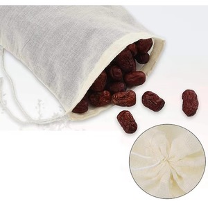 Bolsa de malla de algodón muselina reutilizable de alta calidad para café, especias, té, leche, frutos secos, aperitivos y como bolsa de regalo - Product Image 4