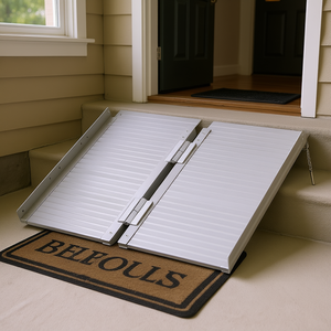 Rampe portable pour fauteuil roulant de 2 pieds, en métal, pliable, pour accéder aux escaliers et aux portes à la maison - Product Image 2