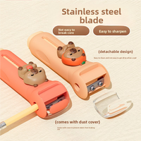 Gomme à effacer Soododo Push-Pull en caoutchouc, design Capybara, motif dessin animé, rechargeable, avec taille-crayon