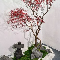 Árbol de Arce Rojo Artificial de Fibra de Vidrio para Ingeniería Paisajística, Árbol para Fondo de Boda, Jardín, Patio y Paisajismo