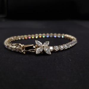 Stylish 14KT Yellow Gold Tennis Diamond <b>Bracelet</b> Women Lightweight Daily Wear Jewelry Elegant Design Gift Ready Shine Finish - Product Image 2
