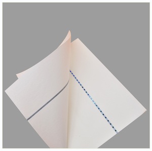 Papel <span class=keywords><strong>de</strong></span> seguridad <span class=keywords><strong>de</strong></span> algodón puro tamaño A4 con hilo metálico verde y azul integrado para diploma <span class=keywords><strong>de</strong></span> entradas para eventos - Product Image 3