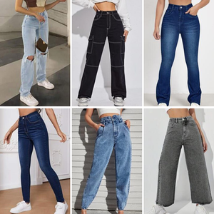 Women's Vintage Y2K High Waisted Straight Loose Fit Washed Cargo Denim Jeans with Daily Outfits - Product Image 5
