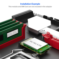 Kartu Adaptor Mini PCI-E dengan Slot Kartu SIM Mendukung SIM Standar/Mikro/Nano untuk Modul 3G 4G LTE Papan Riser Kartu SIM Mini PCIe