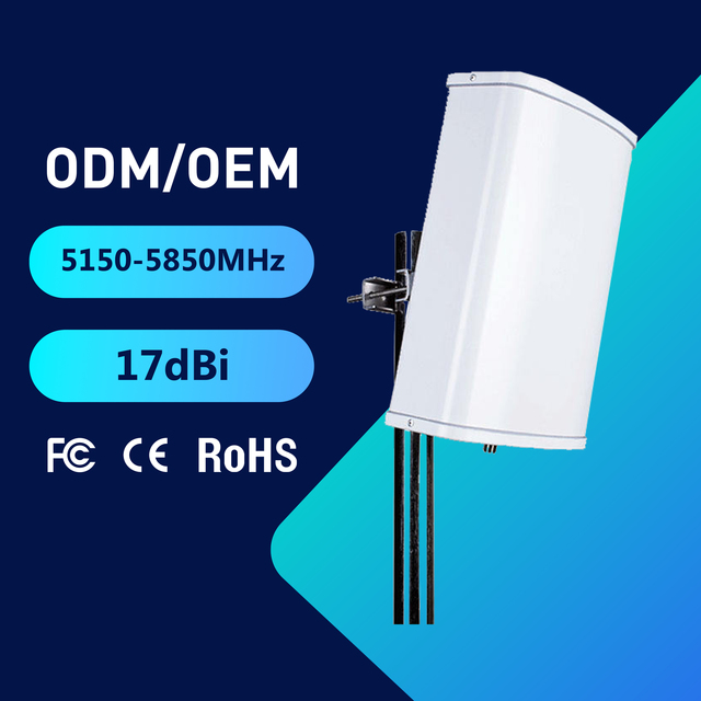 Router 3G 4G 5G Base Station 17dbi Gain 5GHz Vertical Polarization Outdoor GSM Antenna for Long-Range Wireless Backhaul
