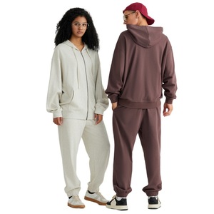 Drop Shoulder Custom Hoodie 330gsm Solid Zip Up Baggy Oversized - Product Image 6