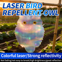 Répulsif laser réfléchissant pour oiseaux de jardin, effaroucheur suspendu en forme de hibou pour effrayer les oiseaux, les pigeons et les tourtereaux