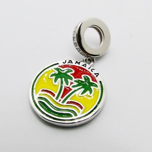 Cuentas de cristal para pulseras y brazaletes, abalorios de plata de ley 100% 925 auténtica de Jamaica, flamencos tropicales, palmeras, joyería Diy - Product Image 2