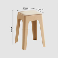 Tabouret Carré au Design Innovant, Tabouret de Coiffeuse de Chambre, Chaises de Salle à Manger en Plastique Multicolores pour la Maison