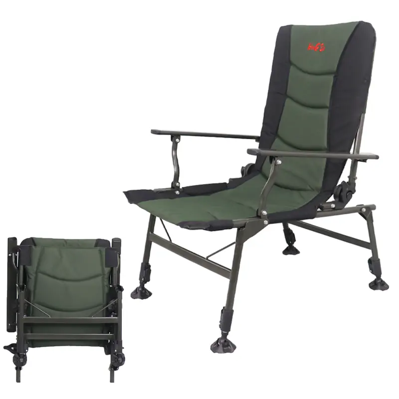 Hochwertiger Outdoor Recliner Camping Chair Leichter, zusammen klappbarer, ultraleichter Strandfischer-Überdachung szelt Grün oder Custom 600D Oxford