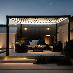 Pérgola <span class=keywords><strong>de</strong></span> Patio Exterior Plegable Inteligente <span class=keywords><strong>de</strong></span> Alta Calidad con Marco <span class=keywords><strong>de</strong></span> Aluminio con Recubrimiento en Polvo Impermeable, Fácil Instalación, Techo <span class=keywords><strong>de</strong></span> PVC - Product Image 1