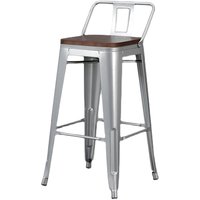 Tabouret de bar moderne et minimaliste en fer forgé et bois massif avec dossier, personnalisable, pour usage commercial, chaise haute pour comptoir de caisse à domicile