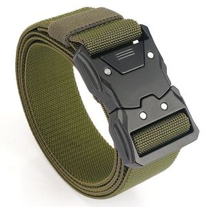 <span class=keywords><strong>Ceinture</strong></span> tactique en toile pour <span class=keywords><strong>homme</strong></span>, <span class=keywords><strong>ceinture</strong></span> de sport de plein air décontractée, <span class=keywords><strong>boucle</strong></span> en alliage automatique, nylon, entraînement, vêtements de travail, extensible, Yonger A6 125cm - Product Image 2