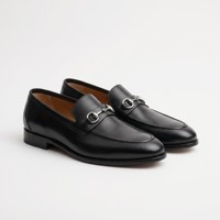Mocassins élégants en cuir noir mat pour hommes, chaussures formelles minimalistes à bout rond, à enfiler, pour le bureau, les affaires, décontractées