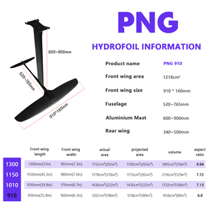 Ala de Hidroala de Carbono Surf Foil PNG 910: Deslizamiento Rápido, Levantamiento Fácil, Conducción Suave, Control Estable para Deportes Acuáticos y Recreación - Product Image 2