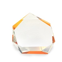 Trophée en verre de cristal de réflexion prix K9 optique personnalisé trophée sculpté avec cadeau de poignée de visage de couleur
