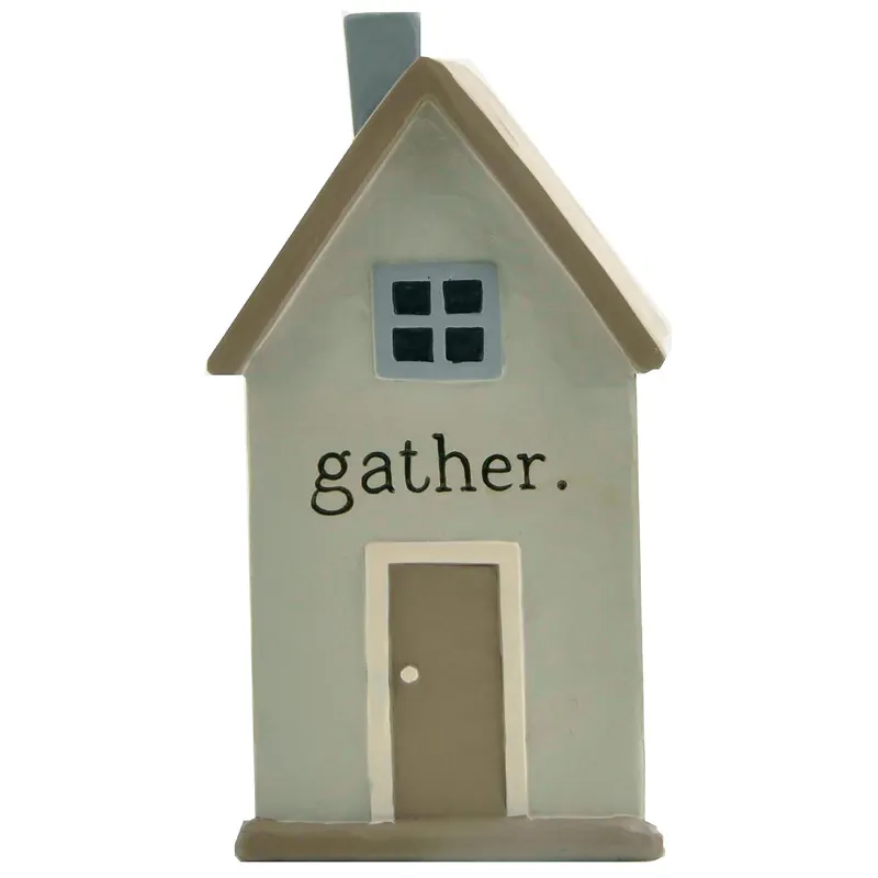 Factory Handcrafted "House w/gather" Garden Indoor Outdoor Decor, Housewarming Gift for Family and Friends,211-13204