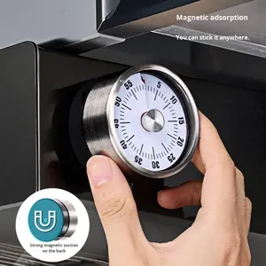 Réveil mécanique en acier inoxydable avec fonction magnétique, design rond, fonction de minuterie fixe et compte à rebours, sans batterie - Product Image 3