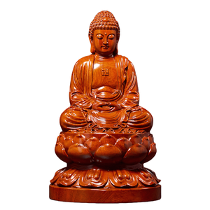Mahavairocana Wood Carving Universal Illumination Symbol Perfect Virtues Lacquerware Develops Good Roots