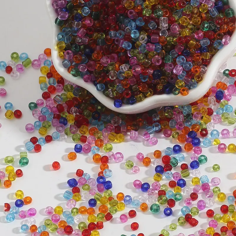 Hot selling 45g/bag 2mm 3mm 4mm small transparent color glass seed beads for diy jewelry making wholesale