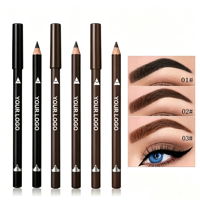 Offre Spéciale – Stylo Waterproof de Haute Qualité en Bois, Double Usage Sourcils 3 Tons, Personnalisation OEM, Vente en Gros Cosmétique
