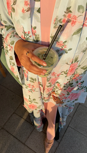 Cardigan en mousseline de soie léger et doux avec hijab, kaftan de Dubaï pour l'Aïd et le printemps, abaya à imprimé floral - Product Image 3