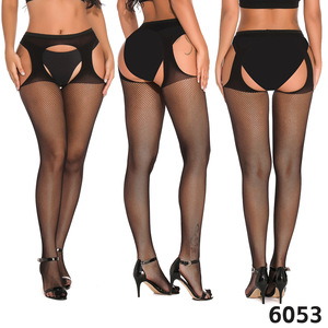 Collants résille sexy en nylon à motif jacquard ajouré, à entrejambe <span class=keywords><strong>ouvert</strong></span>, maille fine, haute élasticité, en stock transfrontalier - Product Image 2
