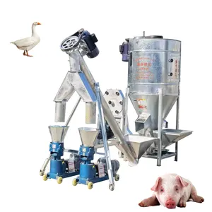 Equipo de molino de alimentación de vaca, pollo, ganso, línea de producción de pellets de alimentación para aves de corral, máquina trituradora de alimentación