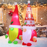 Décorations de Noël gonflables en gros d'usine : Combo Gnome de Noël gonflable lumineux pour fêtes de fin d'année en extérieur