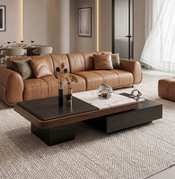 Table basse simple et durable pour salon, avec tiroirs, style moderne minimaliste, table centrale pour la maison