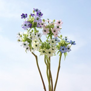 Prix d'usine – Fleurs artificielles en velours de 65 cm : Lys Cœur Sacré et Fleurs de Prunier pour la décoration intérieure de bureau et de maison - Product Image 1