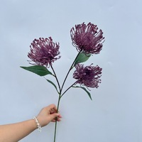 Fleurs artificielles en plastique en forme de pissenlit à 3 têtes, type moulin à vent, pour la décoration intérieure et les accessoires de mariage
