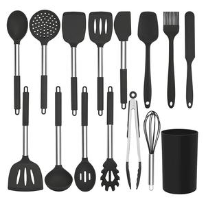 14 pièces d'ustensiles de cuisine résistants à la chaleur sans BPA, ustensiles de cuisine antiadhésifs en acier inoxydable et silicone, ustensiles et outils de cuisine pour la maison - Product Image 2