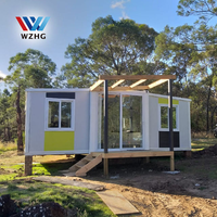 Maisons préfabriquées pliables de 20 pieds, résistantes aux ouragans, avec 2 chambres, type conteneur