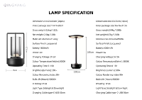 Lampe de table/bureau LED sans fil portable, moderne, flexible, simple, à intensité variable par toucher, idéale pour la chambre et le camping en extérieur – Offre Spéciale