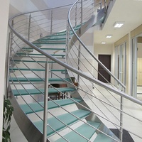 Moderne en acier escalier courbe barre de garde-corps