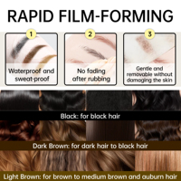 Pensil Alis OEM/ODM Label Pribadi Riasan 4 Ujung Garpu Pensil Alis Cair Seperti Rambut Alami untuk Jenggot, Rambut, atau Alis