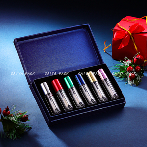 低MOQプラスチックメタリックカラー5ml空のリップグロスチューブセット包装化粧品リップオイルコンテナ、クリスマス用ギフトボックス付き - Product Image 1