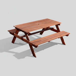 ชุดไม้และสวนสำหรับใช้ในฟาร์มทนทานชุดรับประทานอาหารกลางแจ้งสะดวกสบายสำหรับโรงเรียนโรงแรมวิลล่าลานสวน - Product Image 1