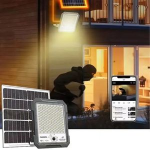 Đèn pha năng lượng mặt trời <span class=keywords><strong>LED</strong></span> tích hợp camera giám sát, điều khiển bằng ứng dụng, không dây, ngoài trời, có cảm biến chuyển động, công suất 60W-1500W - Product Image 2