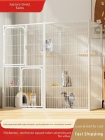 Villa pour chat extra-large en fer avec plateau en plastique pour l'élevage à domicile