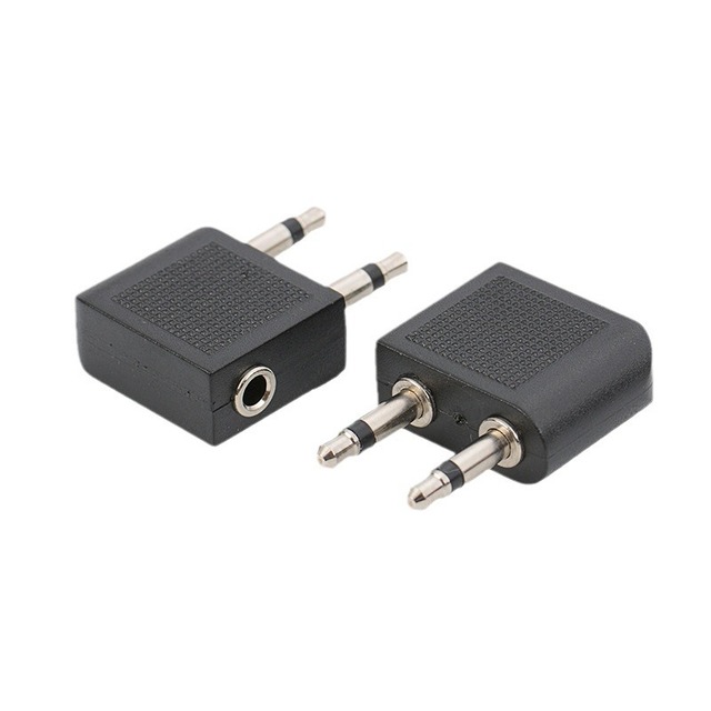 Nickel-plated aircraft audio converter headphone plug 3.5 conversion plug aviation headphone converter